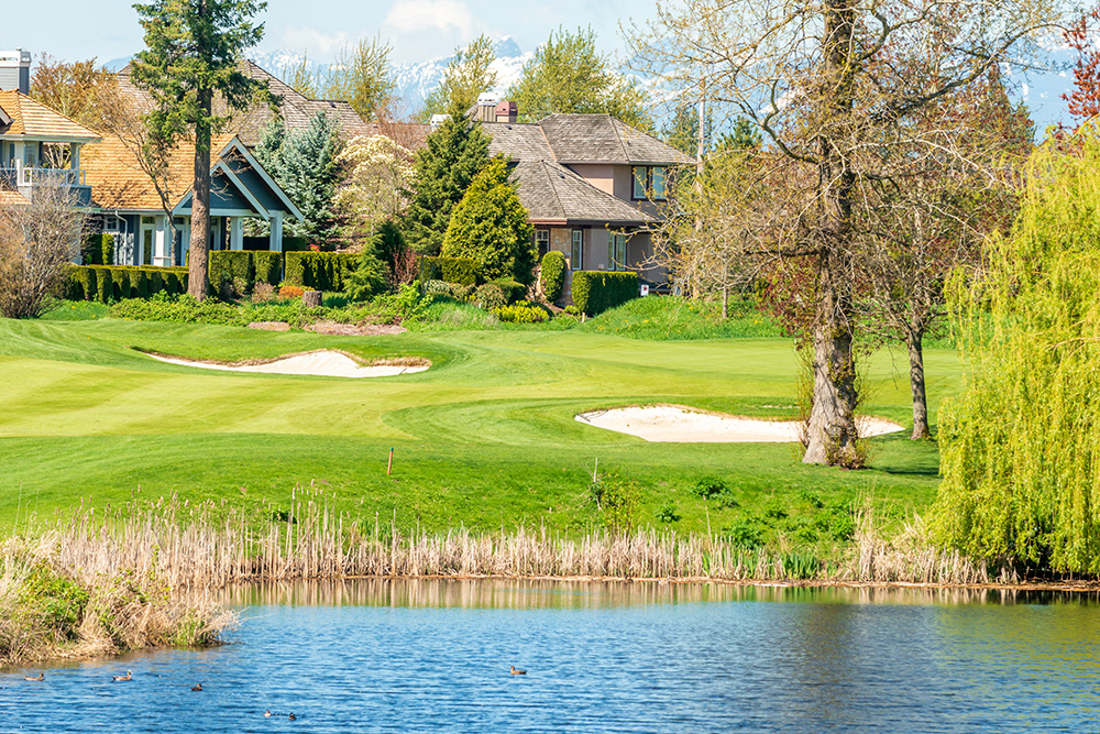 Natural pond muck removal by Rigero restoring a pristine golf course water hazard in Milwaukee, WI.